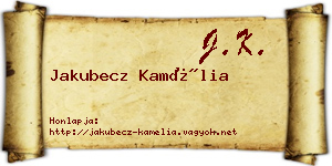 Jakubecz Kamélia névjegykártya